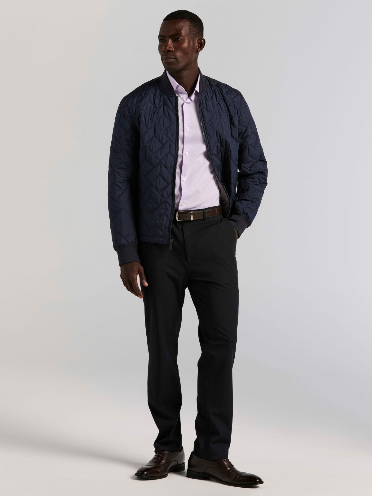 Perry Ellis Cotton Slim Fit Royal Oxford Dress Shirt