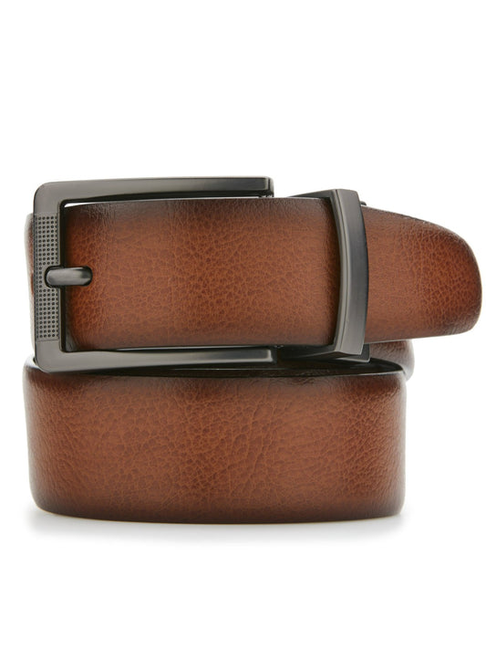 Perry Ellis Burnished Reversible Leather Belt