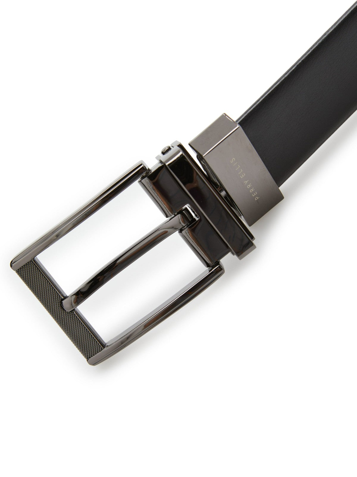 Perry Ellis Mesh Buckle Reversible Leather Belt