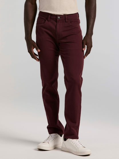 Perry Ellis Slim Fit Dyed Solid Twill Five Pocket Pant