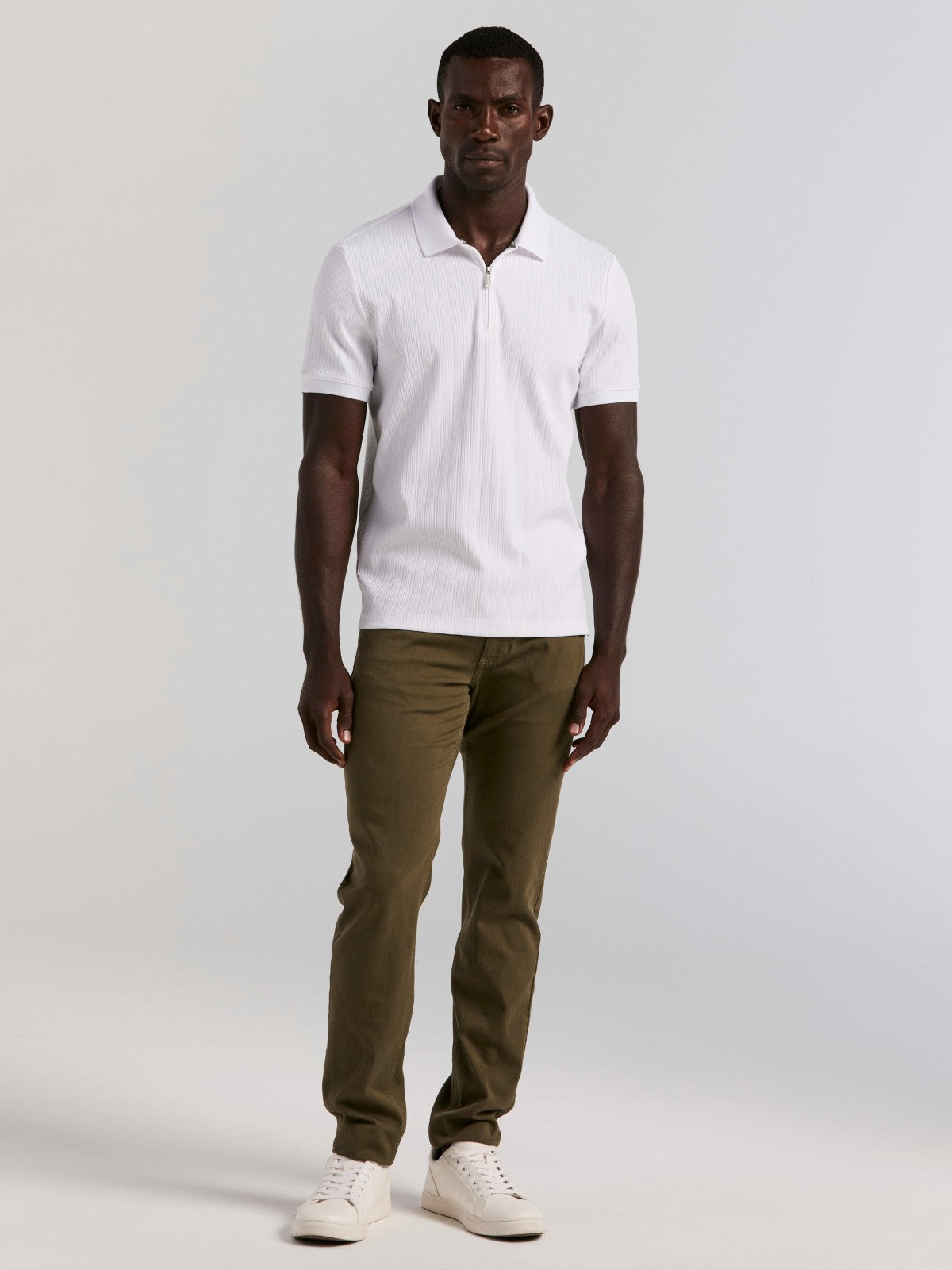 Perry Ellis Slim Fit Dyed Solid Twill Five Pocket Pant