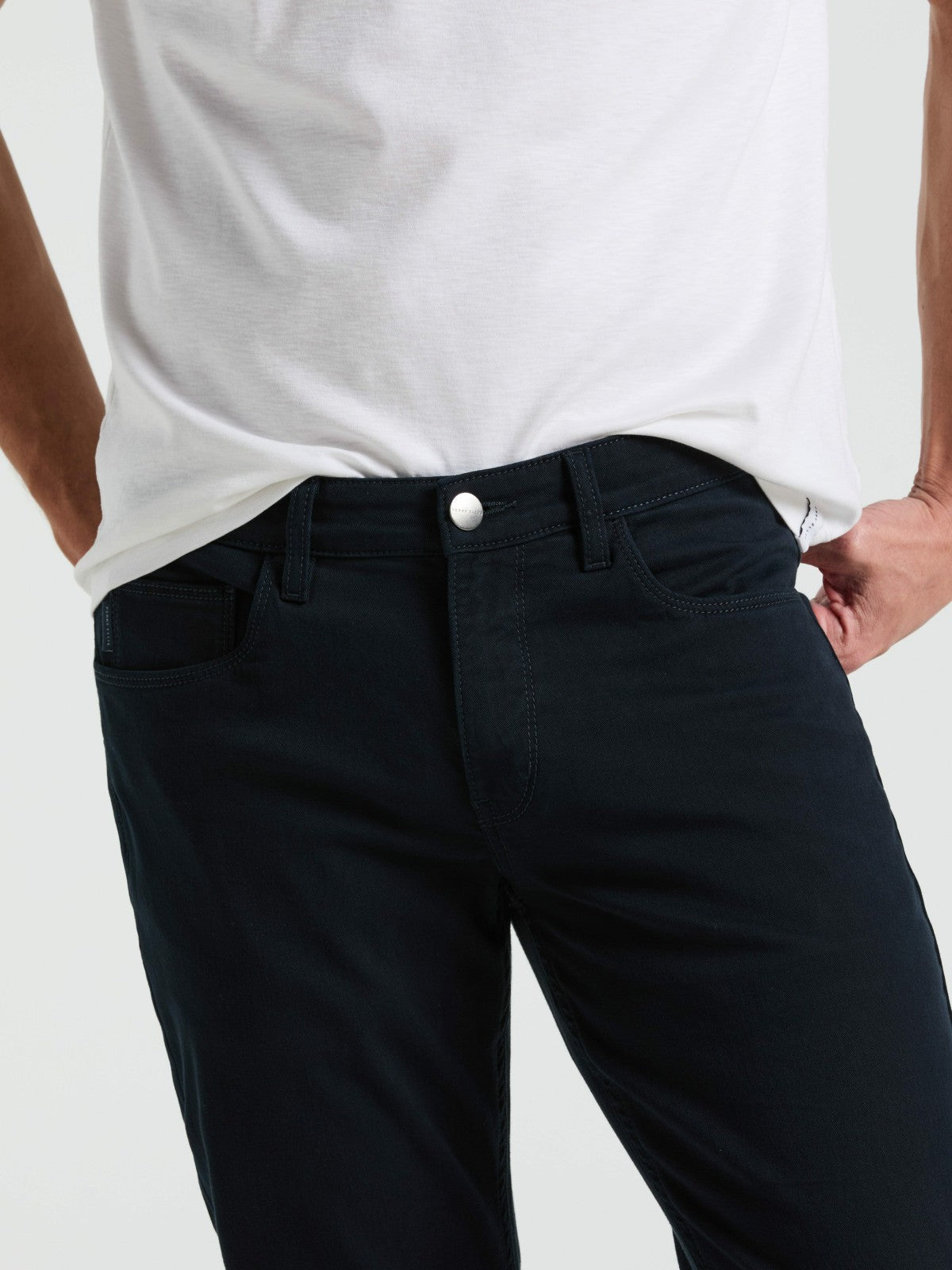 Perry Ellis Slim Fit Dyed Solid Twill Five Pocket Pant