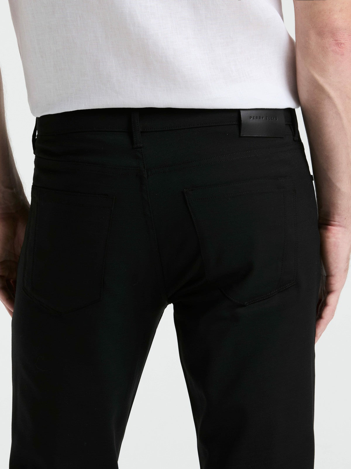 Perry Ellis Slim Fit Double Cloth 5-Pocket Pants