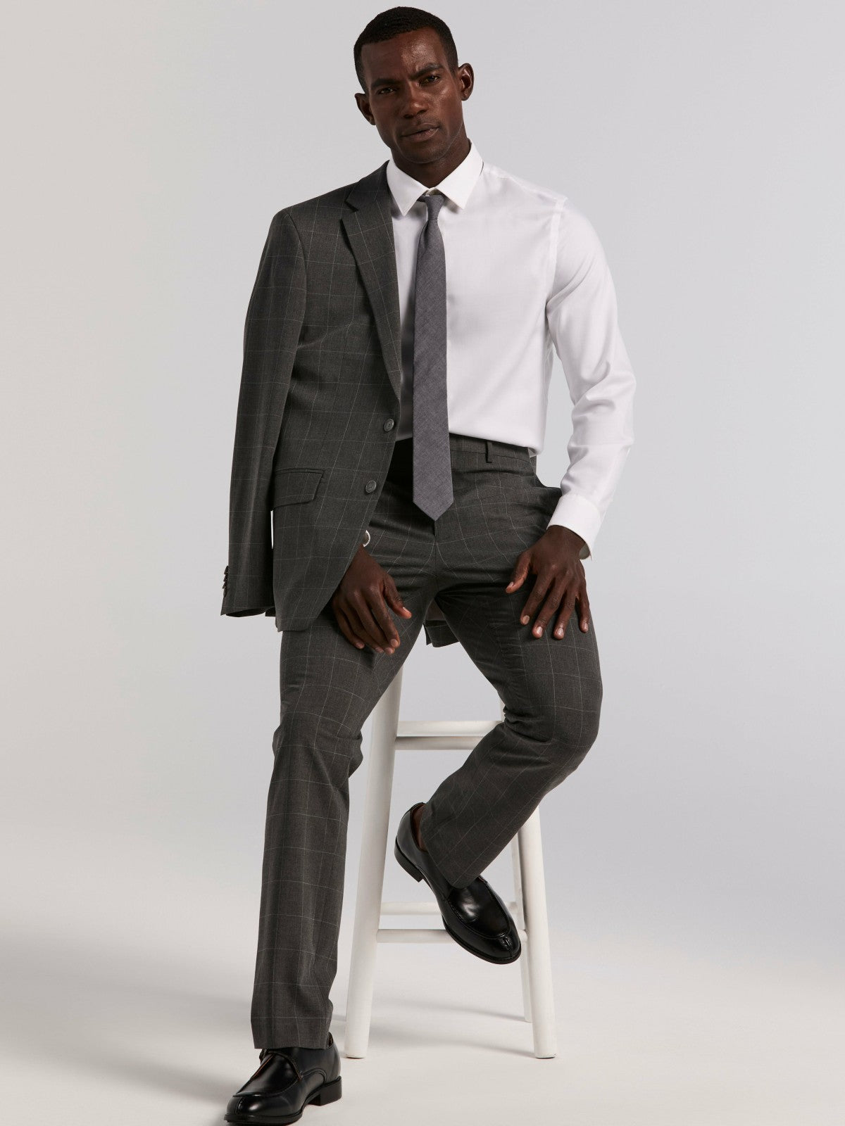 Perry Ellis Slim Fit Windowpane Suit Pant