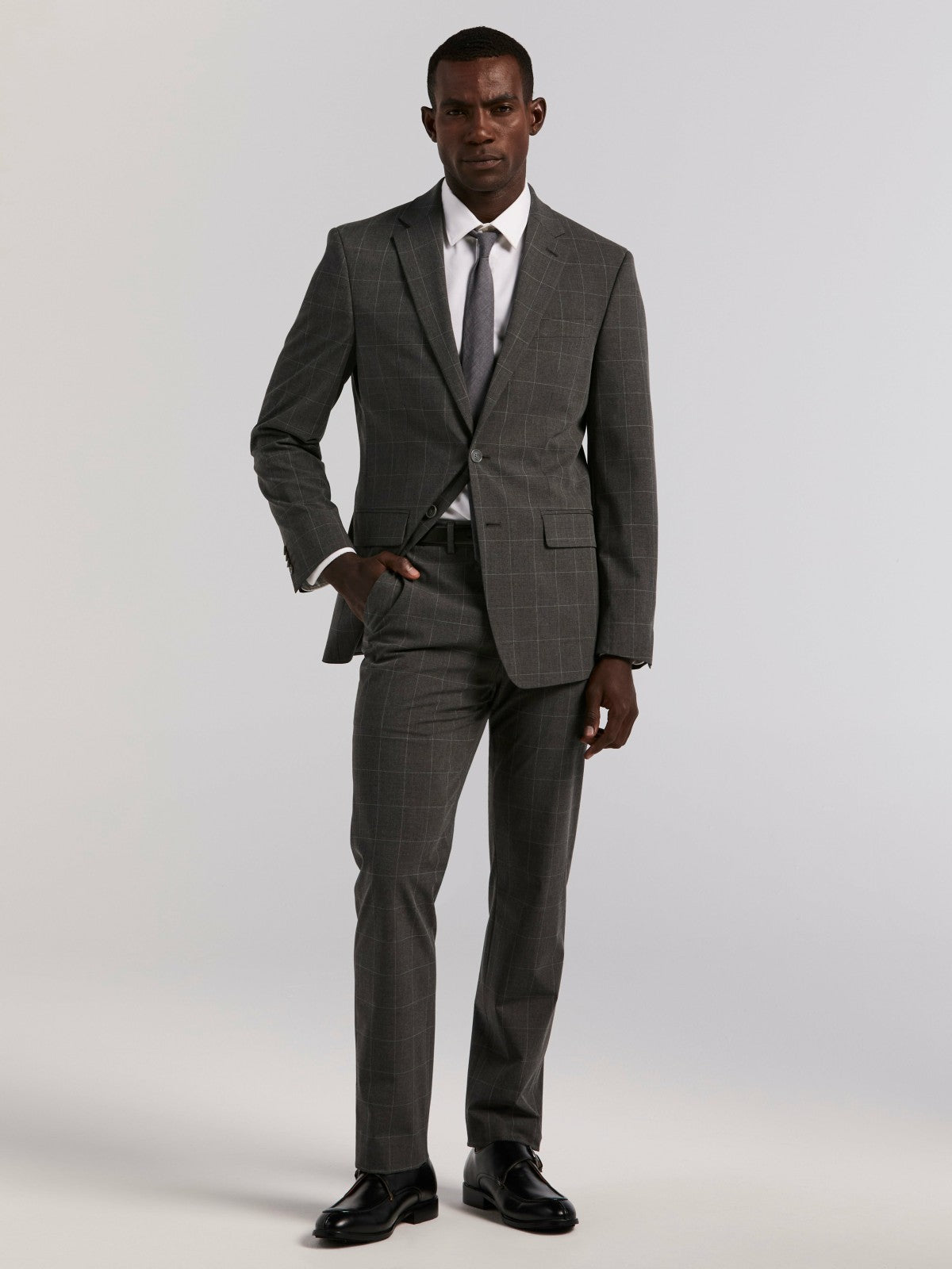 Perry Ellis Slim Fit Windowpane Suit Pant