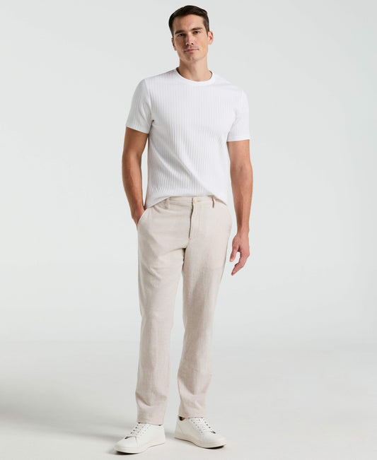 Perry Ellis Slim Fit Flat Front Linen Blend Chino Pant