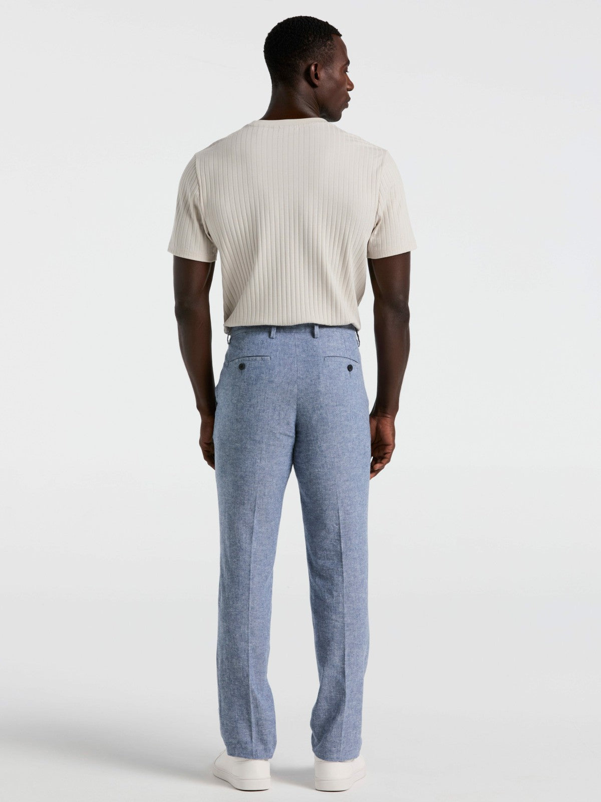 Perry Ellis Slim Fit Flat Front Linen Blend Chino Pant