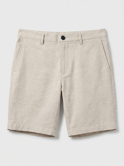 Perry Ellis 8" Flat Front Linen Cotton Short