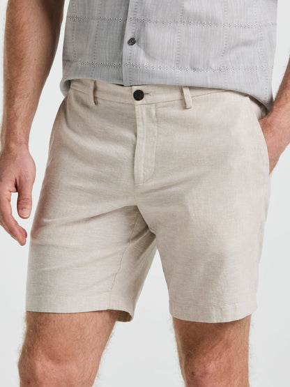 Perry Ellis 8" Flat Front Linen Cotton Short