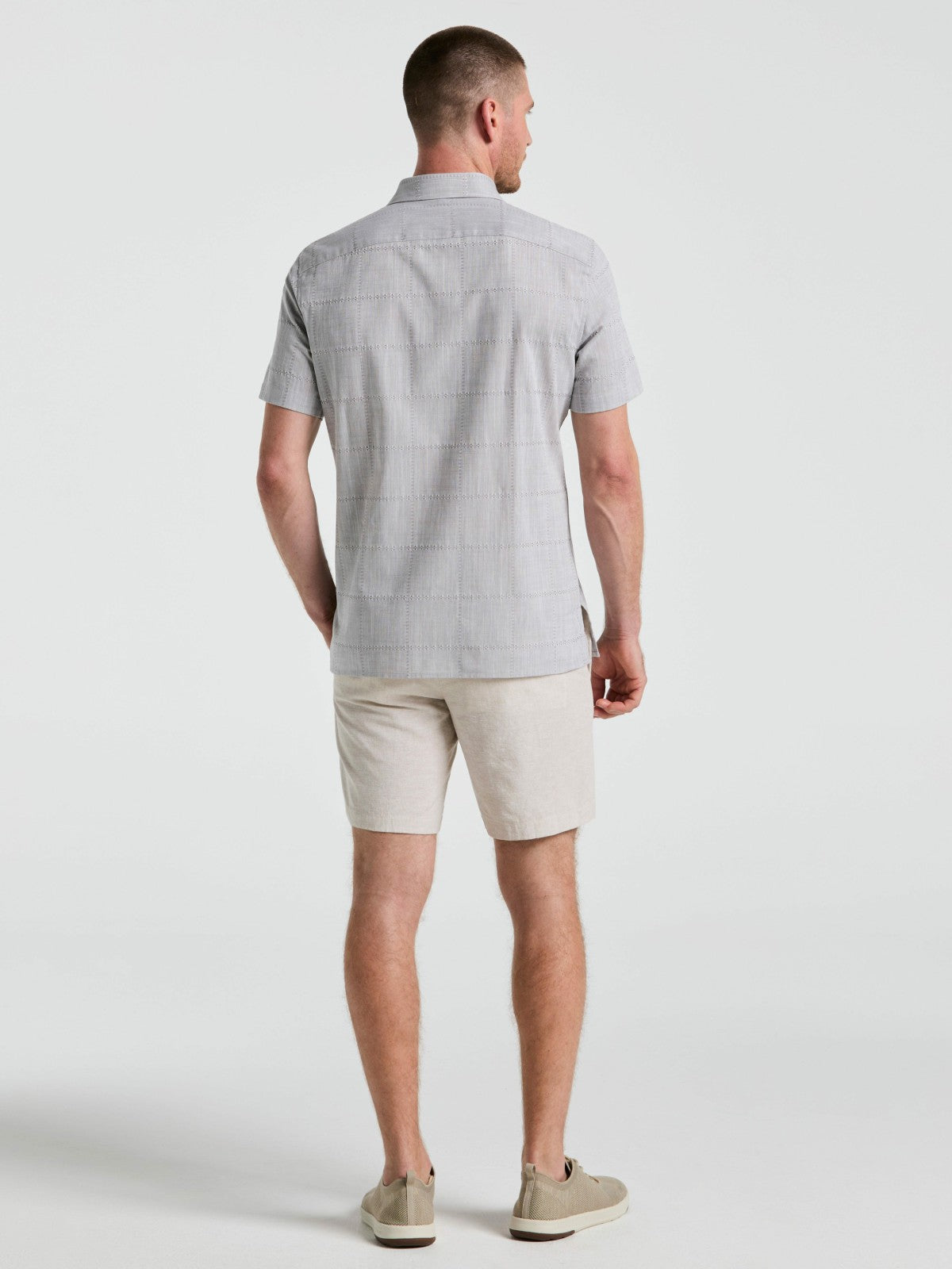 Perry Ellis 8" Flat Front Linen Cotton Short