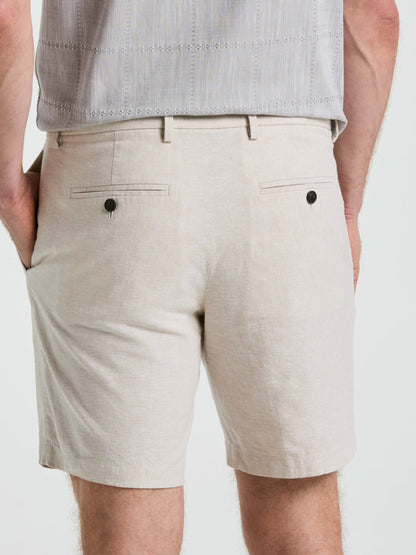Perry Ellis 8" Flat Front Linen Cotton Short