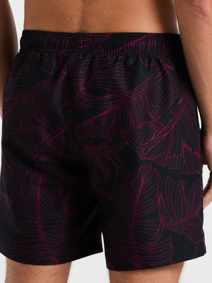 Perry Ellis Botanical Line Print Swim Trunk