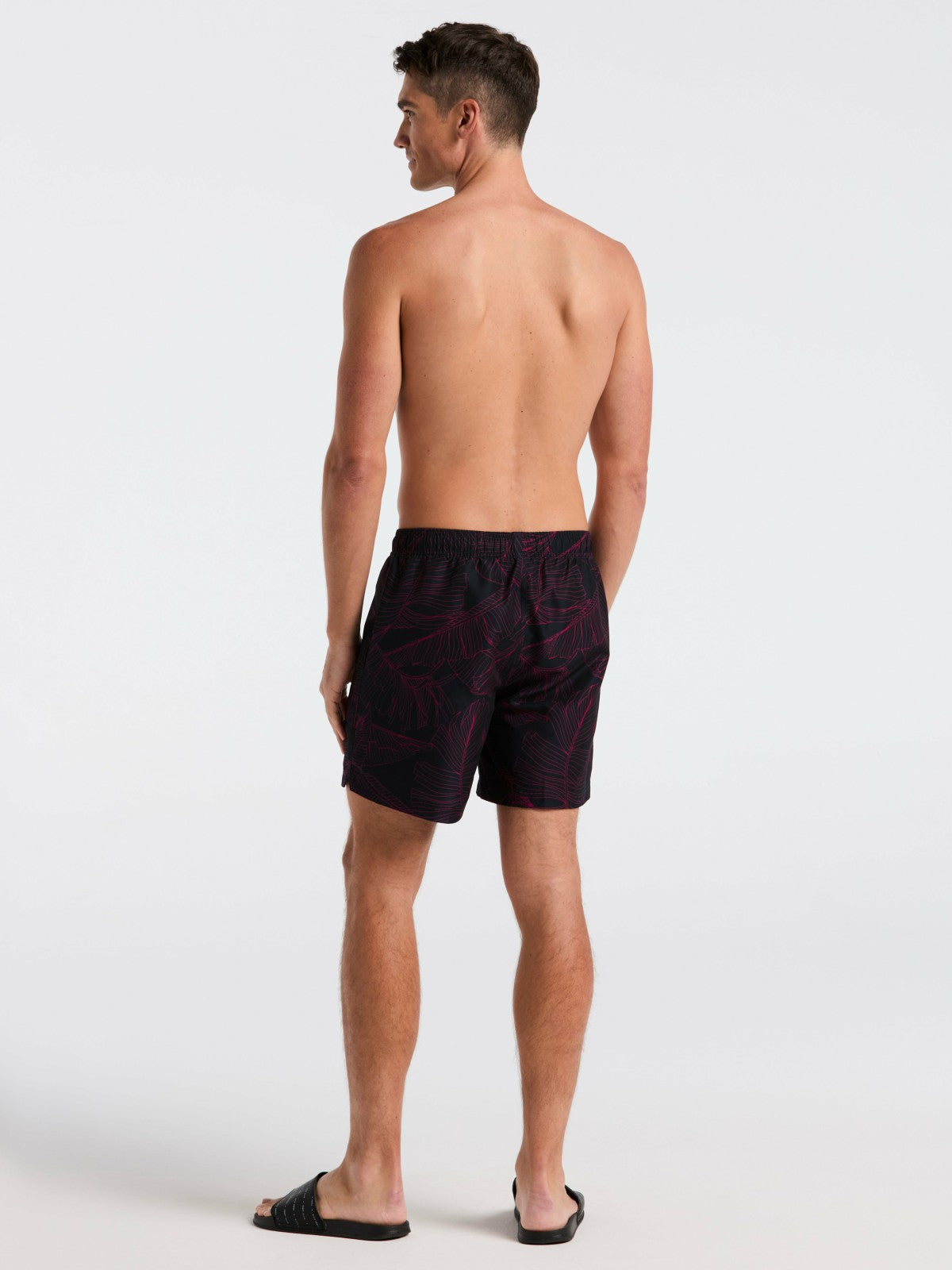 Perry Ellis Botanical Line Print Swim Trunk