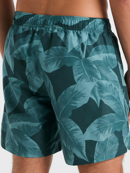 Perry Ellis Tropical Plant Print Swim Trunk