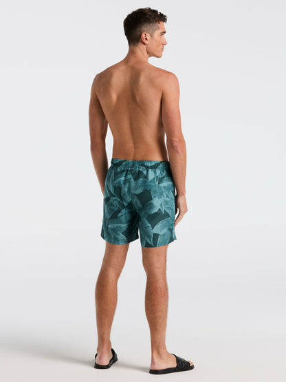 Perry Ellis Tropical Plant Print Swim Trunk