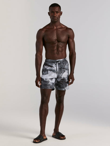 Perry Ellis Abstract Wave Print Swim Trunk