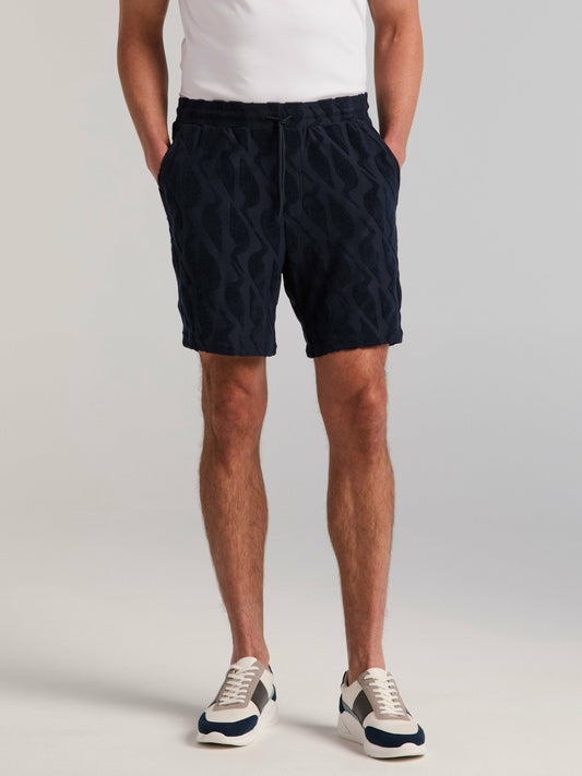 Perry Ellis Jacquard Terry Cloth Drawstring Shorts