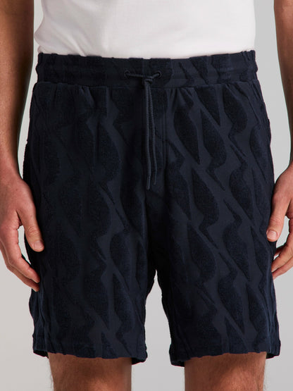 Perry Ellis Jacquard Terry Cloth Drawstring Shorts