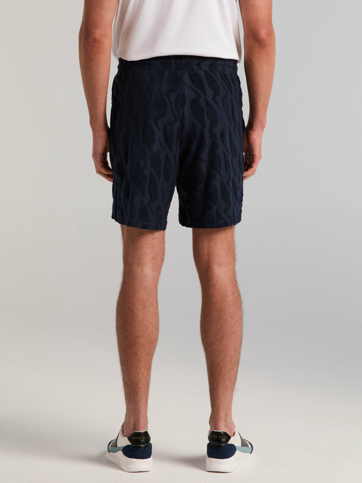 Perry Ellis Jacquard Terry Cloth Drawstring Shorts