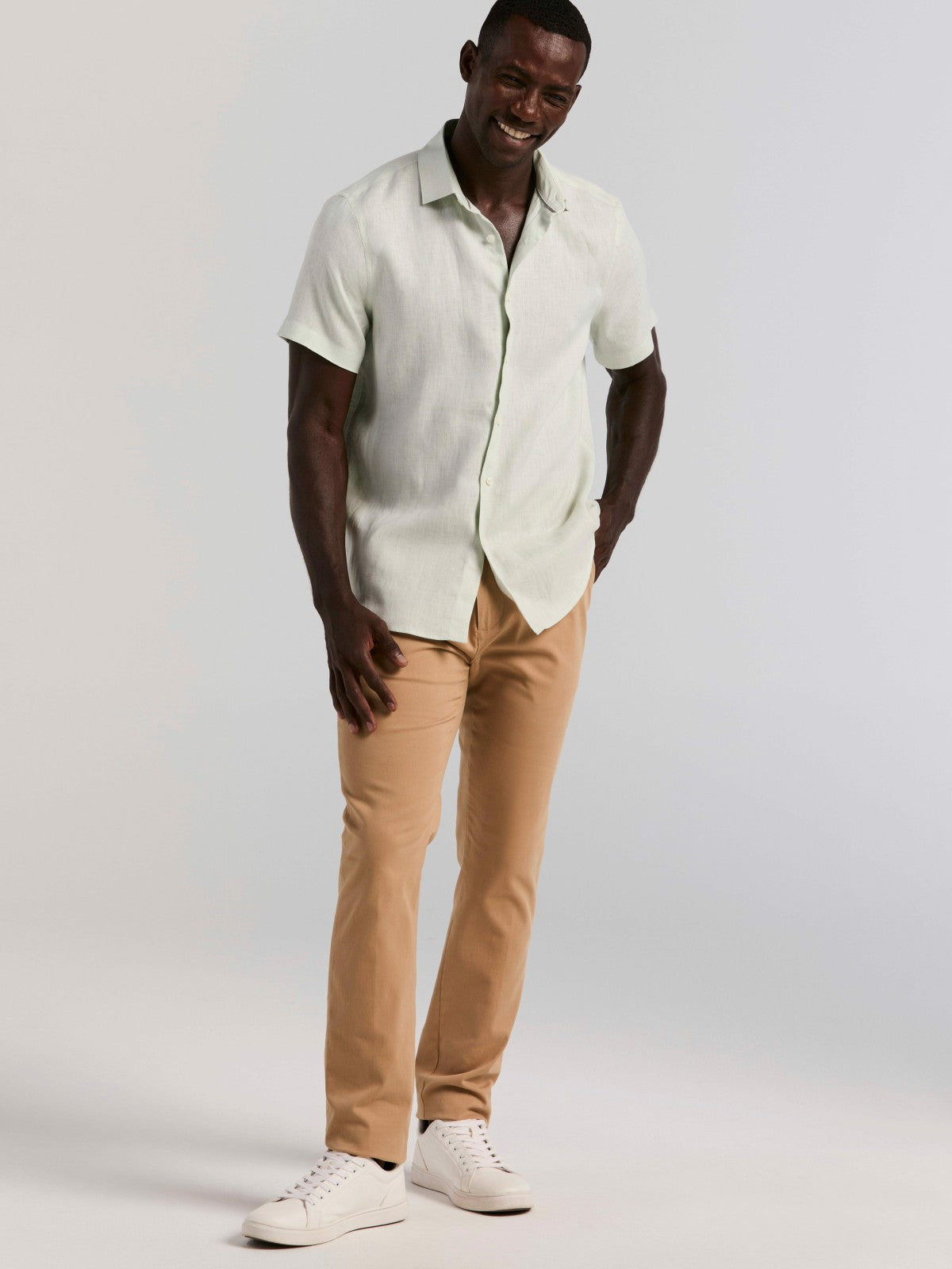 Perry Ellis Solid Linen Shirt
