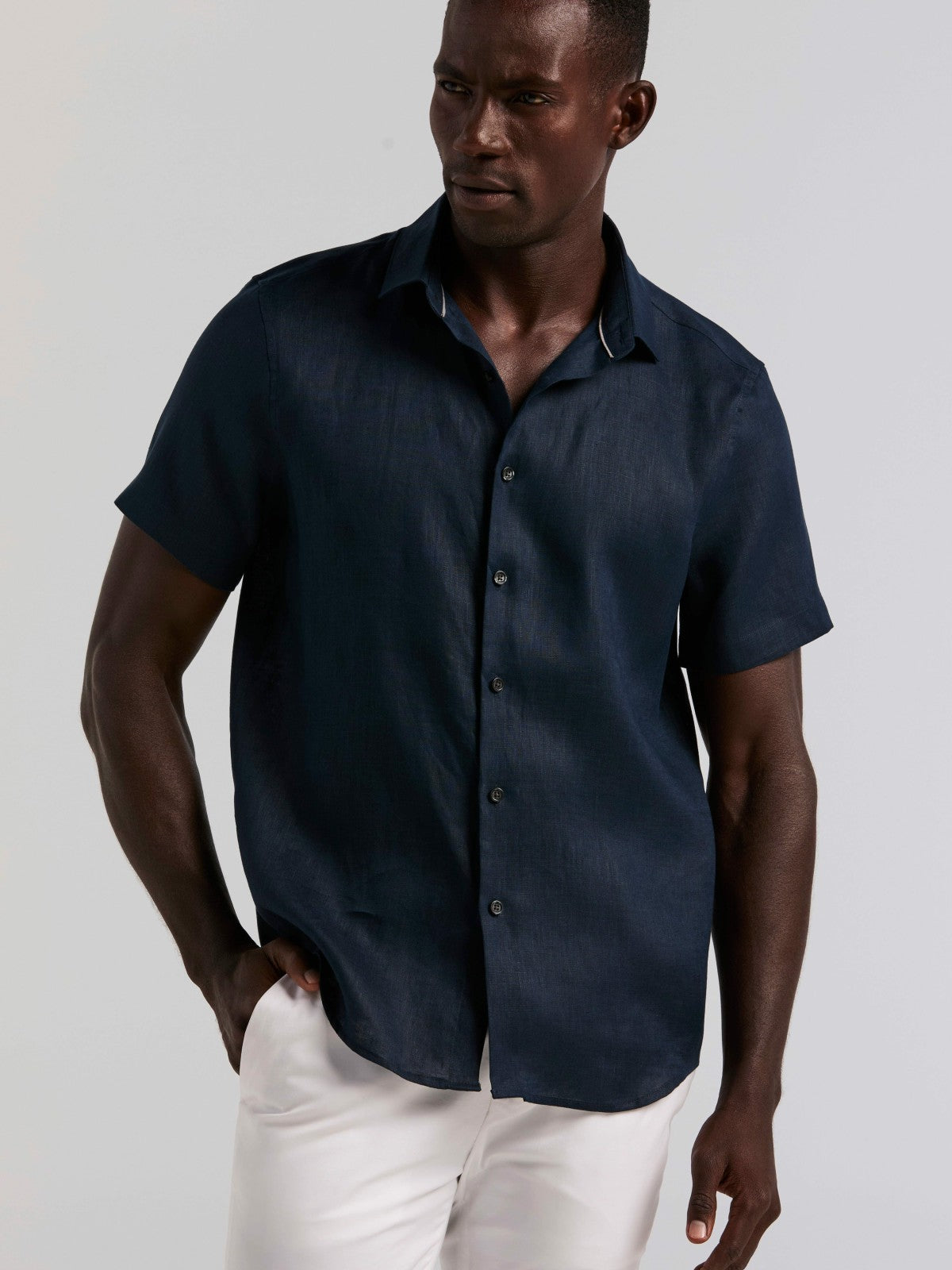 Perry Ellis Solid Linen Shirt