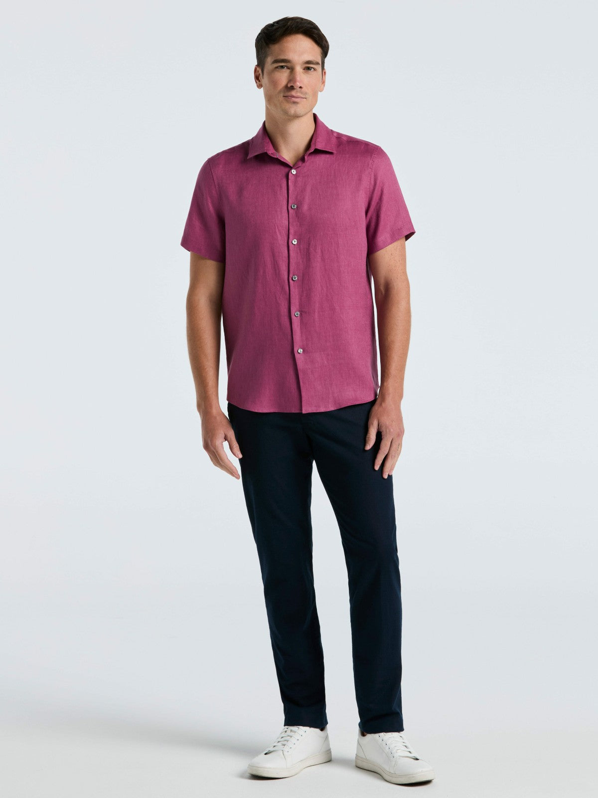 Perry Ellis Solid Linen Shirt