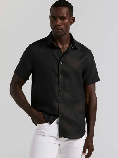 Perry Ellis Solid Linen Shirt