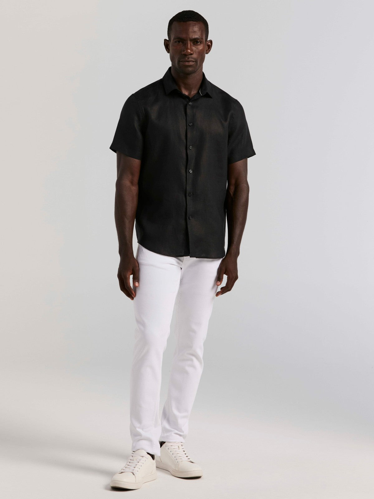 Perry Ellis Solid Linen Shirt