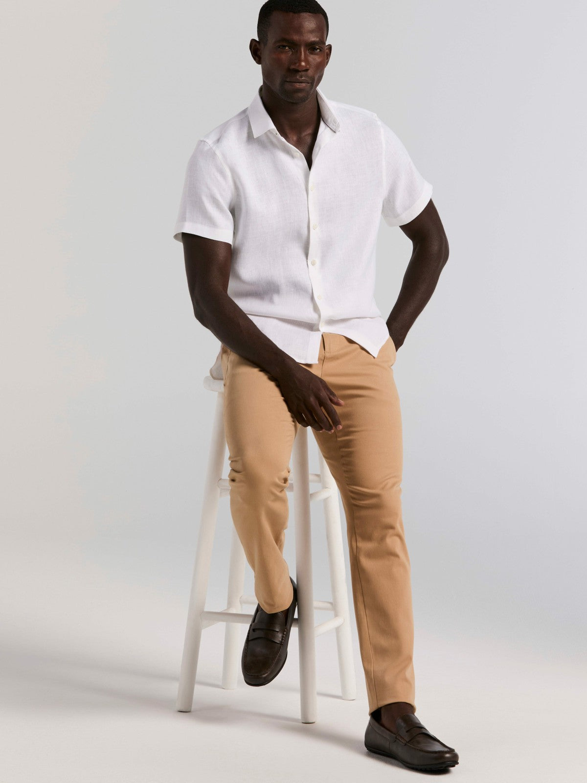 Perry Ellis Solid Linen Shirt