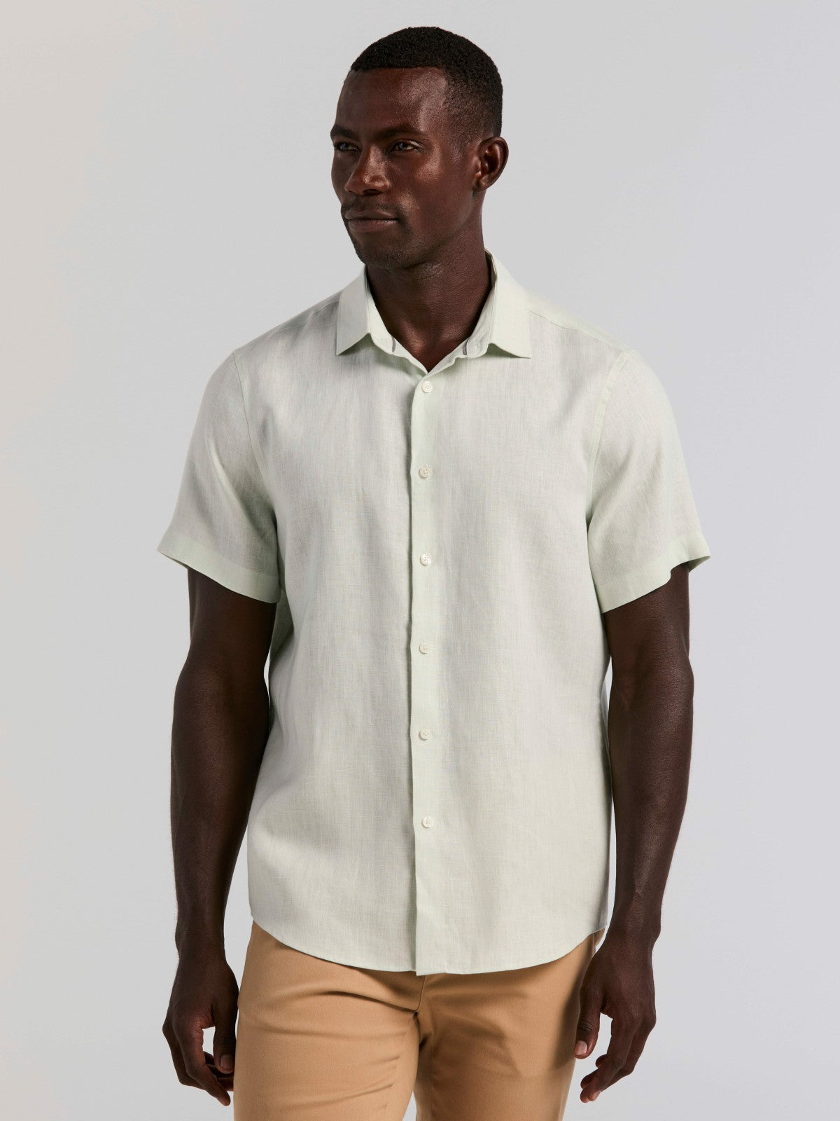 Perry Ellis Solid Linen Shirt