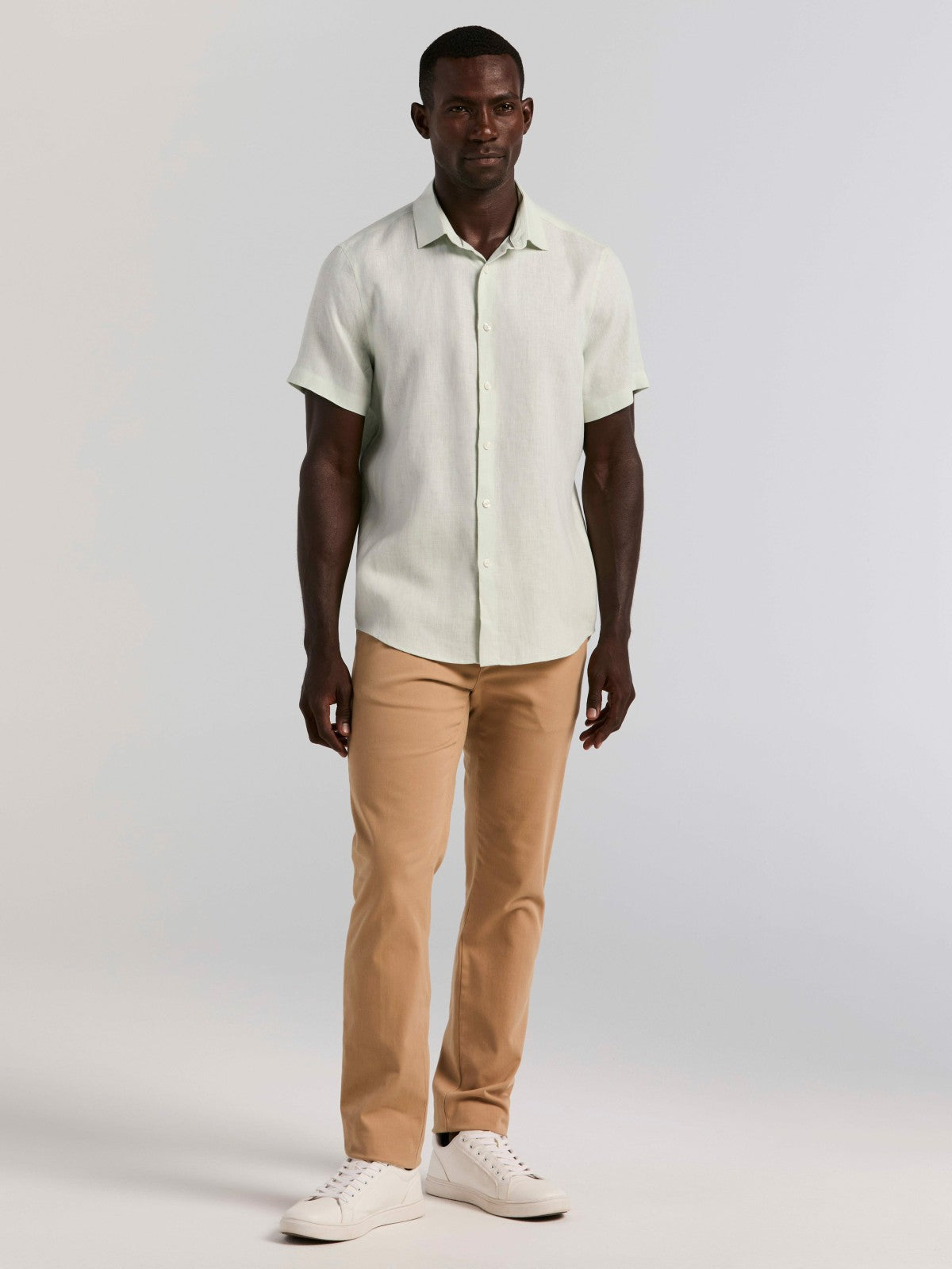 Perry Ellis Solid Linen Shirt