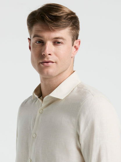 Perry Ellis Solid Linen Shirt