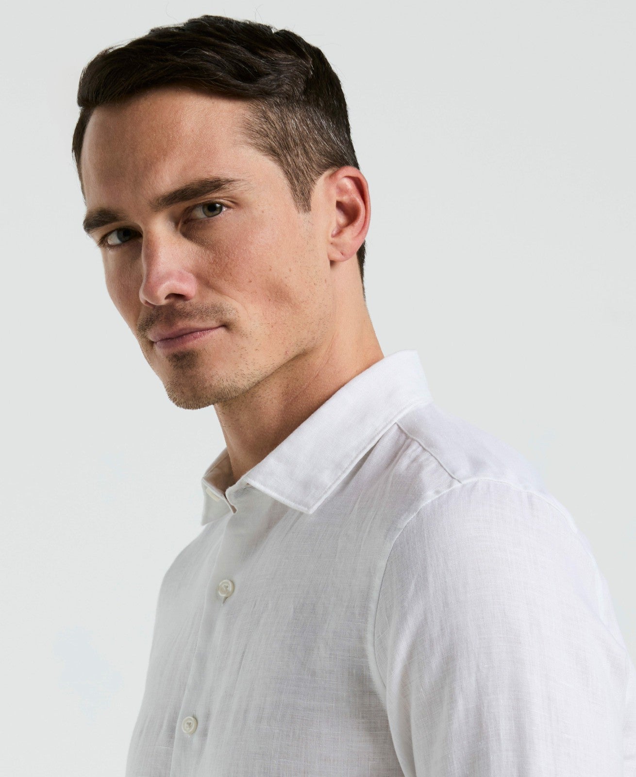 Perry Ellis Solid Linen Shirt