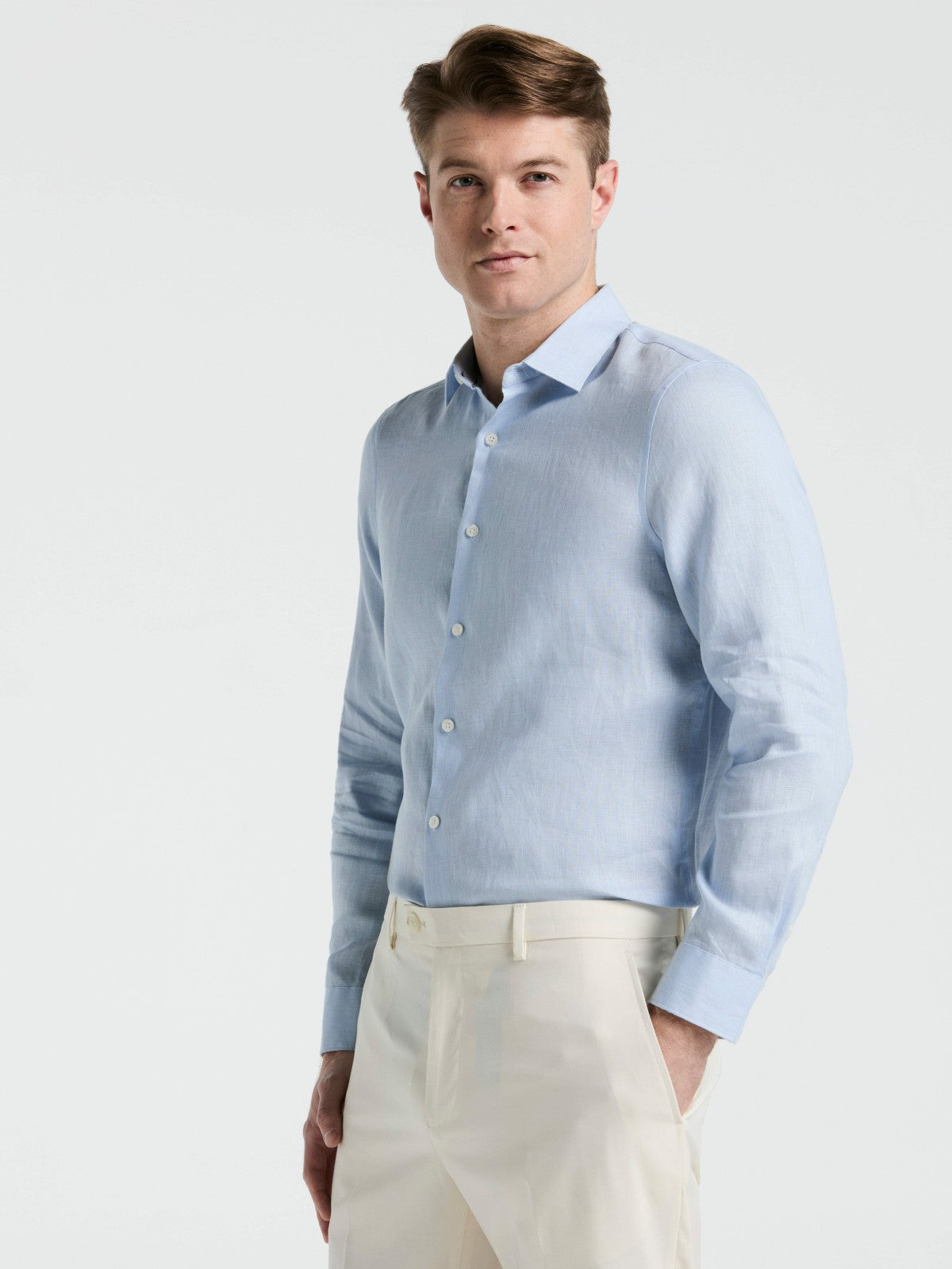 Perry Ellis Solid Linen Shirt