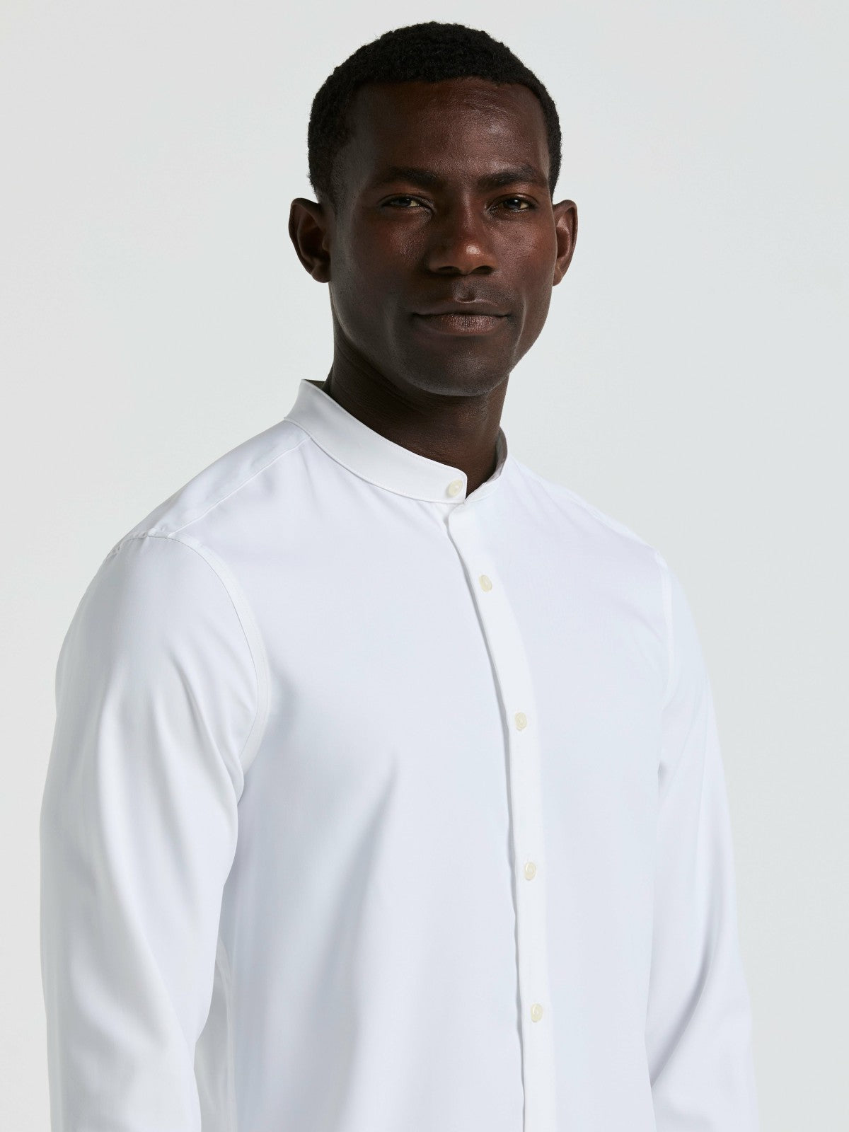 Perry Ellis Men's Untucked Total Stretch Slim Fit Banded Collar Shirt - Perry Ellis