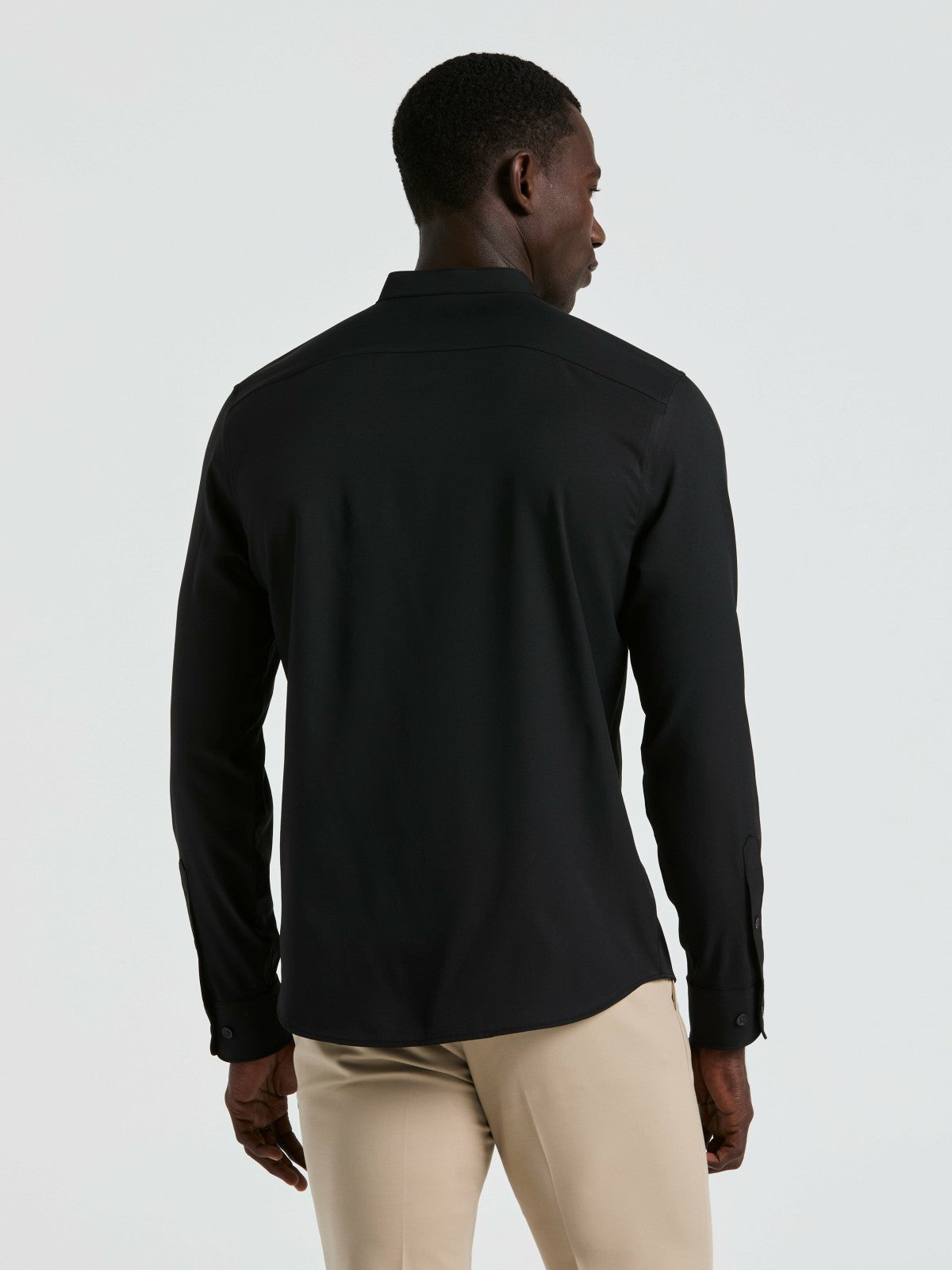 Perry Ellis Men's Untucked Total Stretch Slim Fit Banded Collar Shirt - Perry Ellis