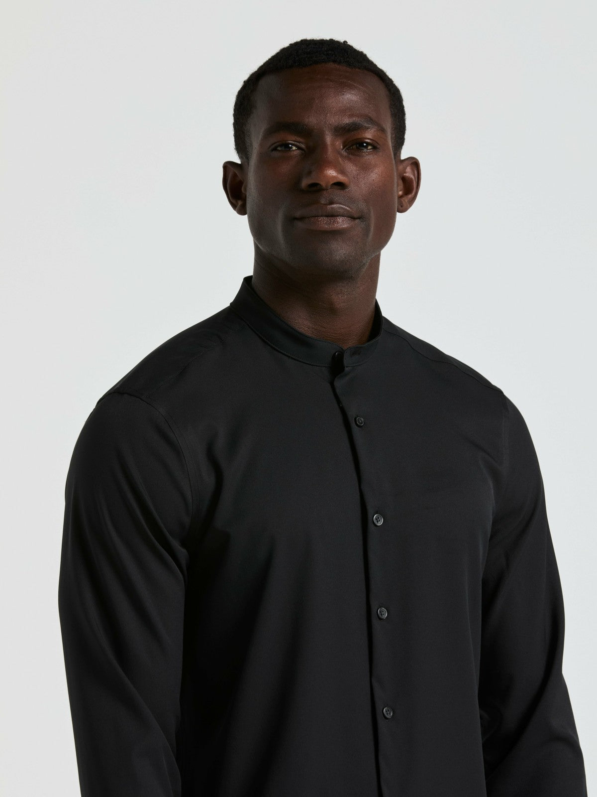 Perry Ellis Men's Untucked Total Stretch Slim Fit Banded Collar Shirt - Perry Ellis