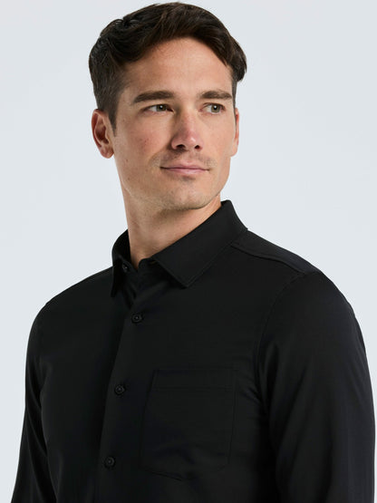 Perry Ellis Untucked Total Stretch Slim Fit Solid Shirt