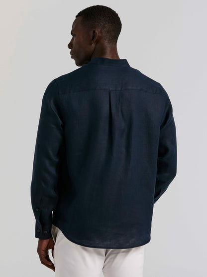 Perry Ellis Solid Linen Popover Shirt