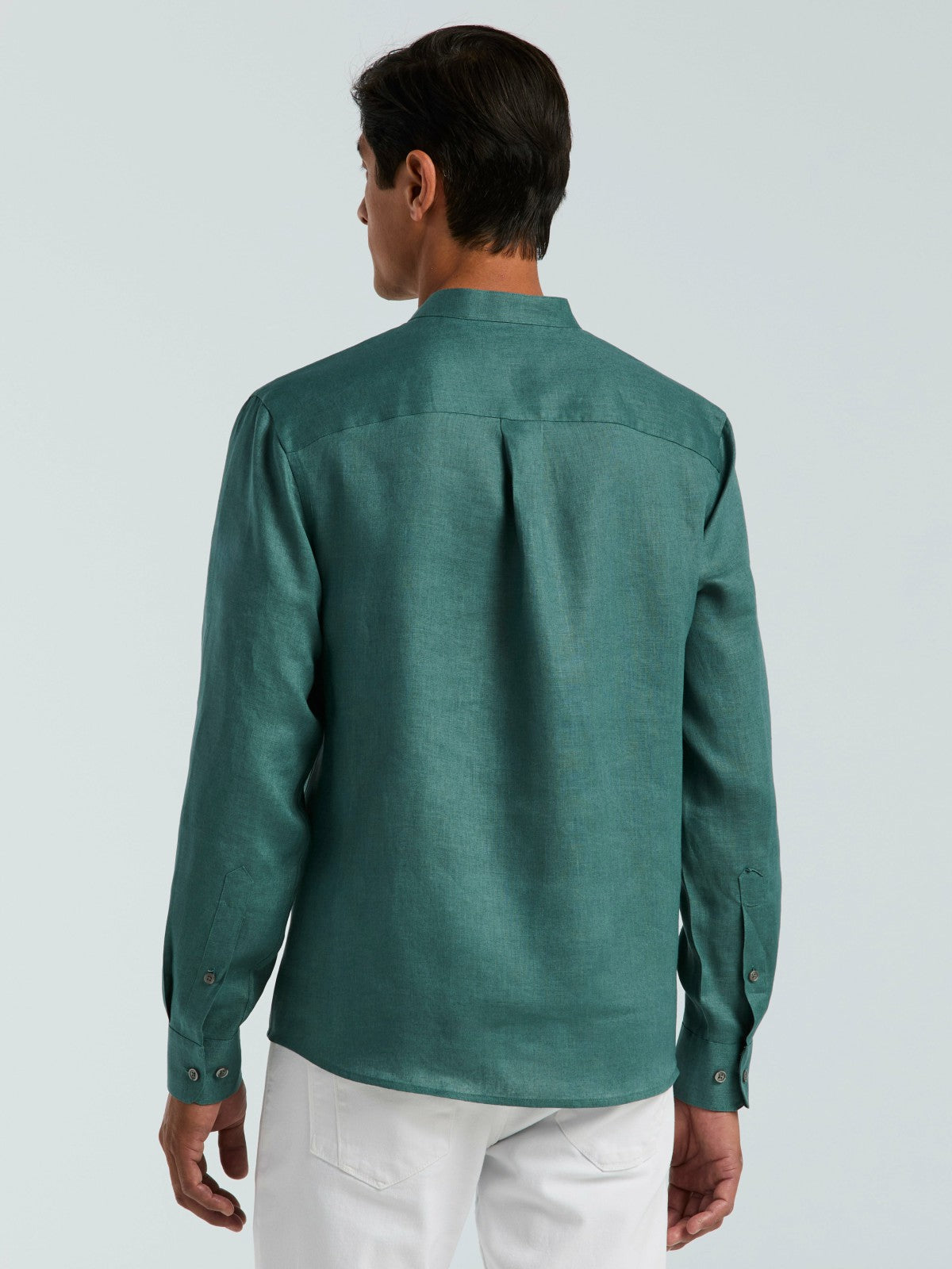 Perry Ellis Solid Linen Popover Shirt