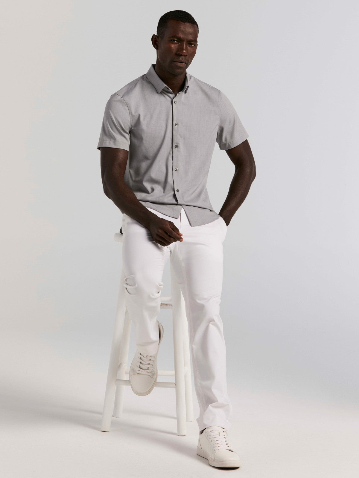 Perry Ellis Total Stretch Heathered Shirt