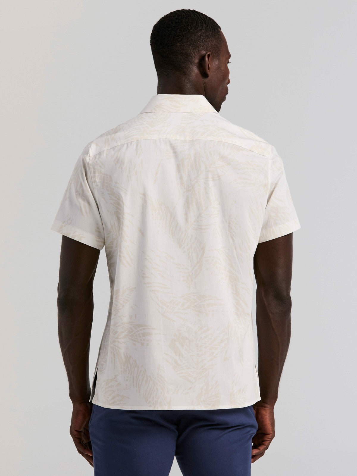 Perry Ellis Textured Leaf Print Cotton Shirt
