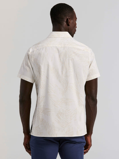 Perry Ellis Textured Leaf Print Cotton Shirt