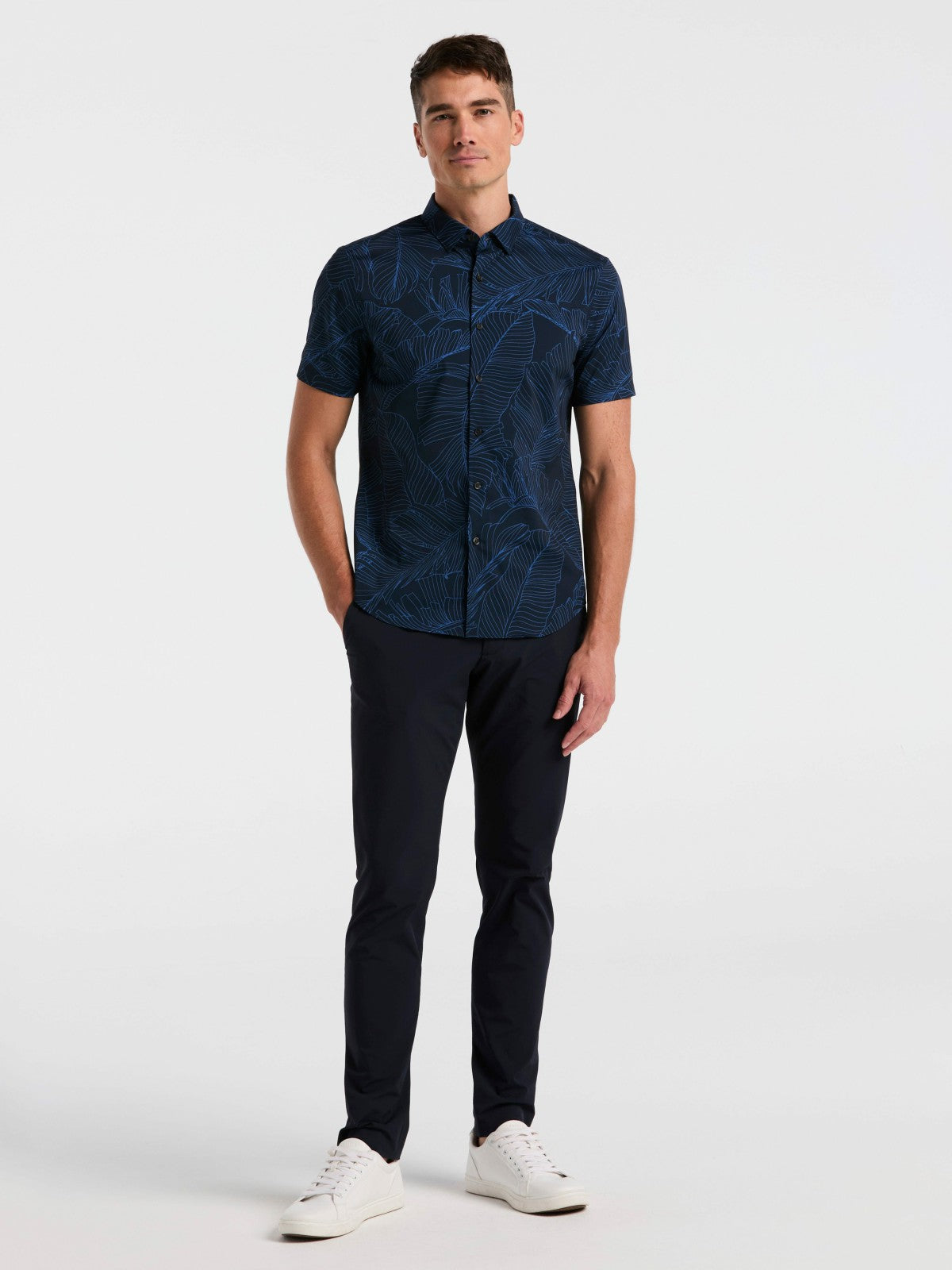 Perry Ellis Slim Fit Botanical Print Shirt