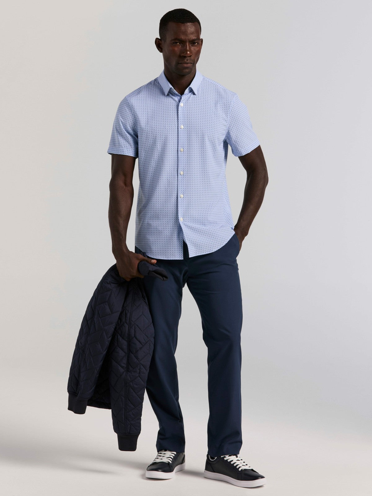 Perry Ellis Slim Fit Cube Geometric Print Shirt