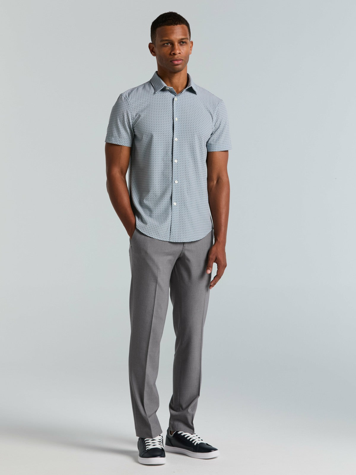 Perry Ellis Slim Fit Cube Geometric Print Shirt