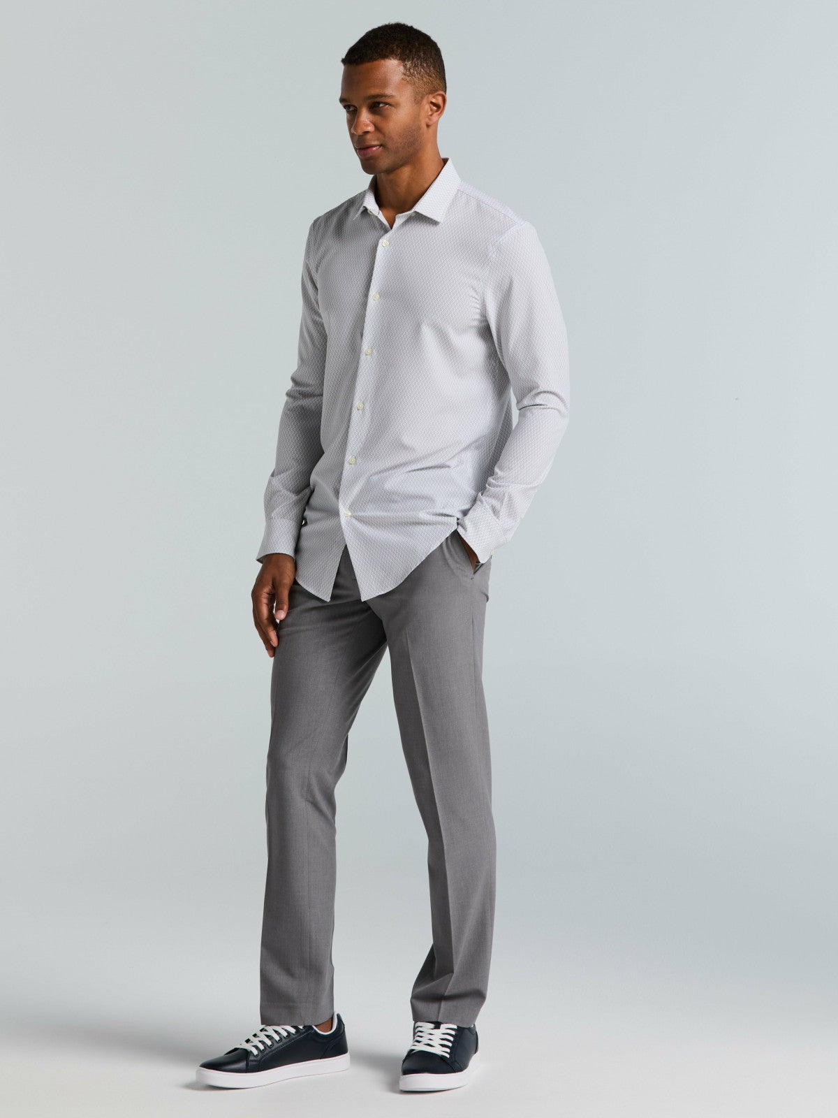 Perry Ellis Slim Fit Total Stretch Diamond Geo Print Shirt