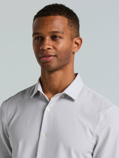 Perry Ellis Slim Fit Total Stretch Diamond Geo Print Shirt