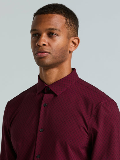 Perry Ellis Slim Fit Geo Print Total Stretch Shirt