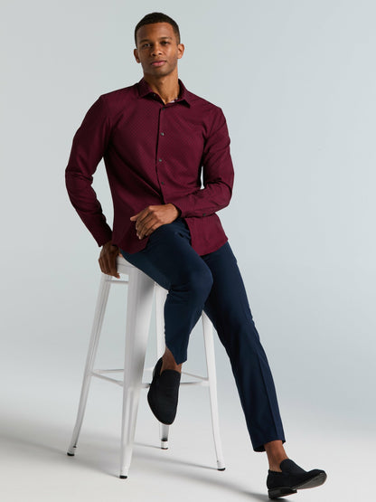 Perry Ellis Slim Fit Geo Print Total Stretch Shirt